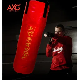 Axg New Goal Durable 3 Feet Punching Bag With Solid Hybrid Gloves Boxing Kit- Red image 2