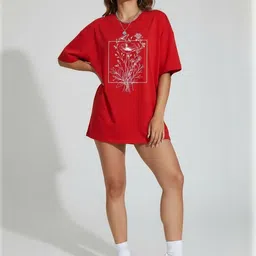 SZN Women Floral Printed Drop-Shoulder Sleeves T-shirt image 5