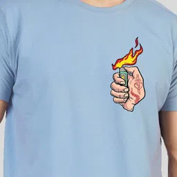 Greylongg Men Graphic Printed Round Neck Cotton T-shirt image 5