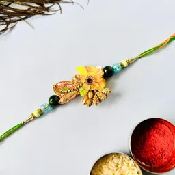 Anouk Beaded Floral Thread Rakhi image 2
