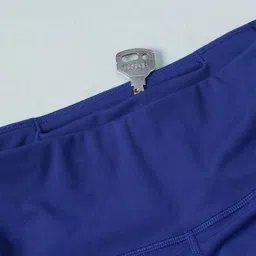 CULT Women's Blue Absolute Fit Tights with Logo Print and Back Pocket image 2