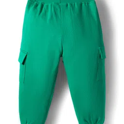 Babyhug Terry Knit Full Sleeves Top and Joggers Set With Front & Back Floral Print - Green image 5