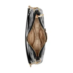 guess fashion Guess Black Self Design Gerty Top Zip Shoulder Bag image 4