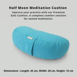 Core Asana Halfmoon Meditation Cushion- Cyan image 2