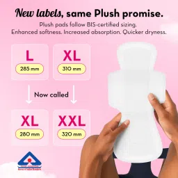 Plush Ultra-Thin Sanitary Pads For Women 28 Pcs PAD + 4 Liners (16L+ 12XL+ 4 Free Liners) Super Saver Pack image 4