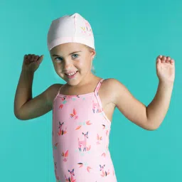 decathlon Swimming Cap Baby Mesh Print Pink image 2