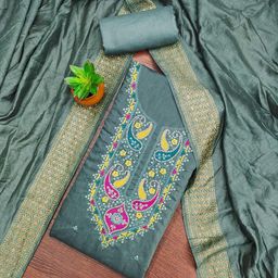 SHADOW & SAINING Embroidered Unstitched Dress Material-picture-13