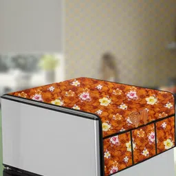 The Furnishing Tree Orange Printed Refrigerator Cover-image-76