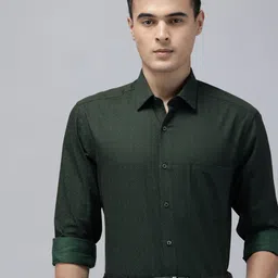 Arrow Pure Cotton Manhattan Slim Fit Self Design Textured Formal Shirt-image-73