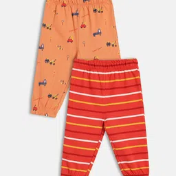 MINI KLUB Boys Pack Of 2 Car Printed & Striped Trousers-picture-55