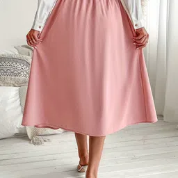 Outzidr High Waist Wrap Midi Skirt image 4