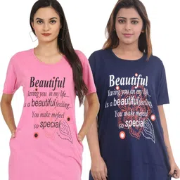 CITY CRAFT Women Typography 2 Printed Pockets 1 T-shirt-picture-11