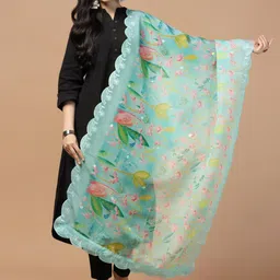 Kaizen TEXO FAB Printed Organza Dupatta-picture-22