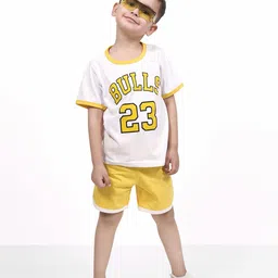 High Street Clothing Co Kids Printed Round Neck T-shirt With Shorts-image-39