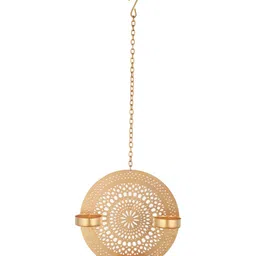 Homspurts Gold-Toned Set of 2 Candle Holder image 3