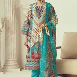 Stylee LIFESTYLE Embroidered Pure Cotton Unstitched Dress Material-image-58