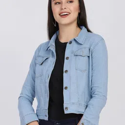 BUY NEW TREND Women Lightweight Denim Jacket with Embroidered-image-74