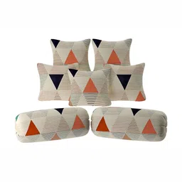 Bromwick 8-Pcs Beige & Black Printed Diwan Set image 4