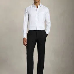 Louis Philippe Men Textured Spread Collar Pure Cotton Formal Shirt image 3