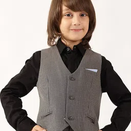One Friday Boys Checked V-Neck Sleeveless Waistcoat-picture-52