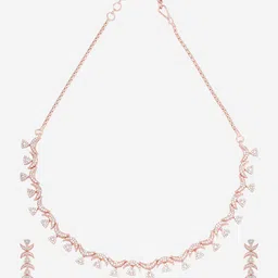 Kushal's Fashion Jewellery Rose Gold-Plated Cubic Zirconia-Studded Jewellery Set image 5