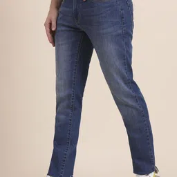 JADE BLUE Men Slim Fit Mid-Rise Light Fade Jeans image 2