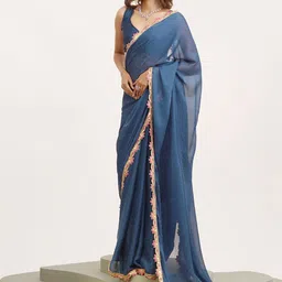 Kalista Sequinned Chiffon Saree image 5