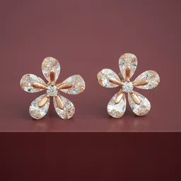 Kushal's Fashion Jewellery 92.5Silver Rose Gold-Plated Classic Studs Earrings-picture-30