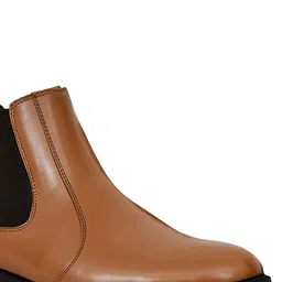 RDXO Men Leather Pointed Toe Flatform Chelsea Boots image 5