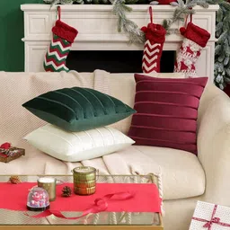 Khooti Beige Striped Square Cushion Covers image 4