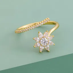Kushal's Fashion Jewellery Gold-Plated Zircon-Studded Finger Ring-picture-22