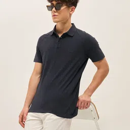 THE BEAR HOUSE Men Solid Polo Collar Cotton T-shirt-picture-18