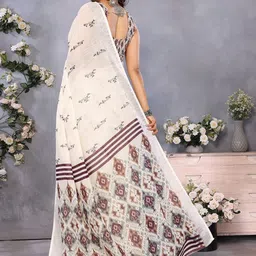Moda Rapido Pure Linen Belted Saree image 4