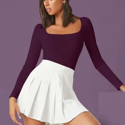 Maheshvi Women Solid Long Sleeves Square Neck Top-picture-24