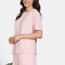 Zivame Women Round Neck Short Sleeves Night suit image 2