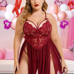 TrendVerse Self Design Baby Doll Nightdress-image-19