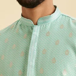 Manyavar Adults-Men Woven Design Kurta with Pyjamas image 5