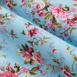 Ackross Blue & Green Floral Printed 144 TC Queen Bedsheet 2.25 m X 2.54 m-picture-22
