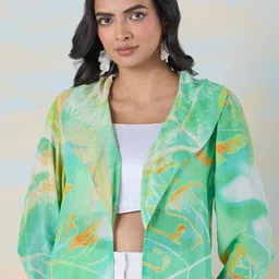 navyasa by liva Abstract Printed Longline Shrug image 4