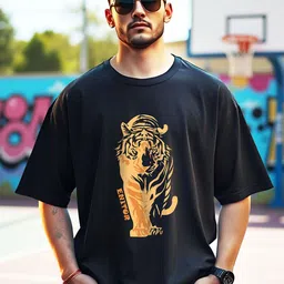 THE BEETEL HOUSE Men Graphic Printed Drop-Shoulder Sleeves T-shirt image 1