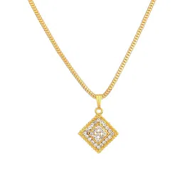 JaiShree Jewels Unisex Crystals Studded Diamond Shaped Pendant With Chain image 2