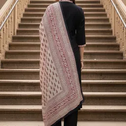 MINGORA Women Ethnic Motifs Embroidered Regular Thread Work Kurta with Trousers & With Dupatta image 2