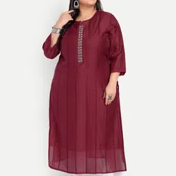 4u Fashion Women Maroon Chanderi Silk Kurtas-image-17