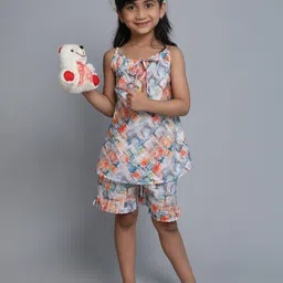 Little Clothings Girls Marble Printed Organic Cotton Night Suit-picture-34