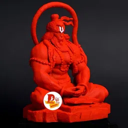 DARIDRA BHANJAN Orange Religious Idol Showpiece image 2