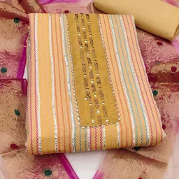 SAINOOR Sai Striped Gotta Patti Unstitched Dress Material-image-18