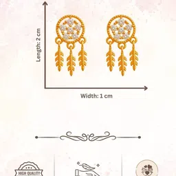 AccessHer Gold-Plated Brass Artificial Stones Studs image 5