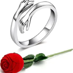 J.S ENTERPRISES Unisex Stainless Steel Hug Design Finger Ring-image-36
