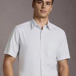 Louis Philippe Textured Spread Collar Formal Shirt-image-68