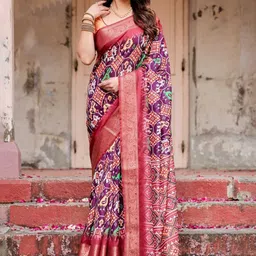 MAHARANI COUTURE Ethnic Motifs Woven Design Zari Tussar Saree image 3